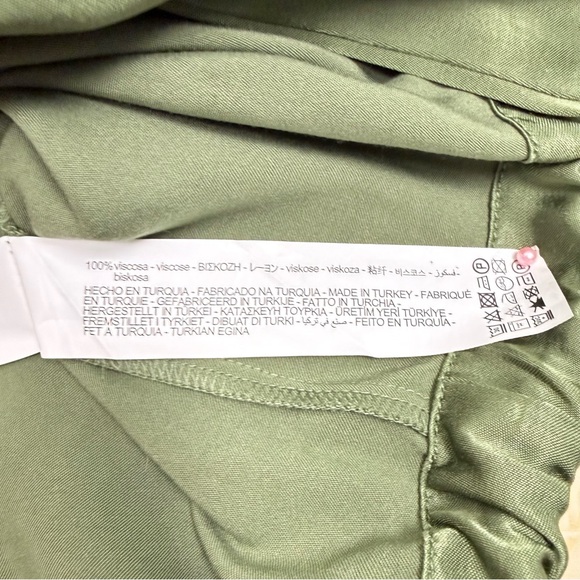 ZARA Olive Green Satin 2-Piece Set/Oversized Top XS/Pants L NWOT - Picture 8 of 11